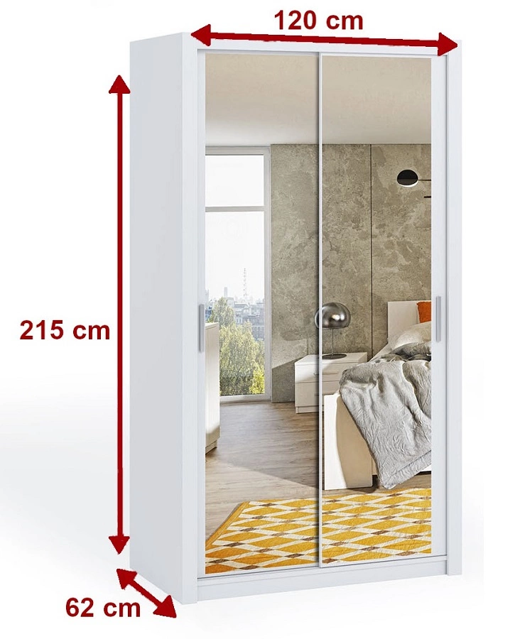 Rico sliding wardrobe with mirror 120 cm, monastery oak, functional classic style furniture, ideal wardrobe for bedroom or dressing room - Image 2