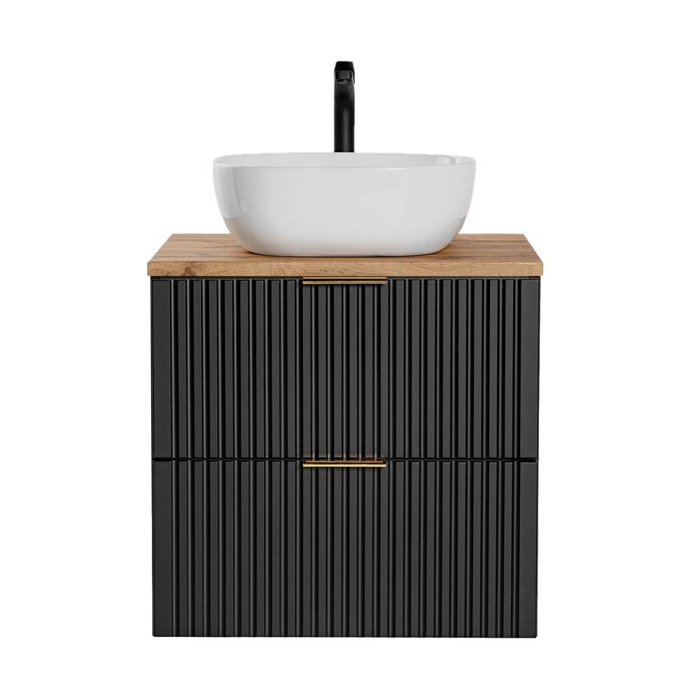 60 cm ADEL BLACK cabinet with countertop and SMILE washbasin
