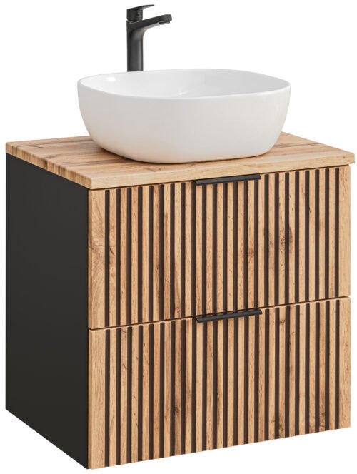 60 cm Xilo black Wotan cabinet with SMILE washbasin