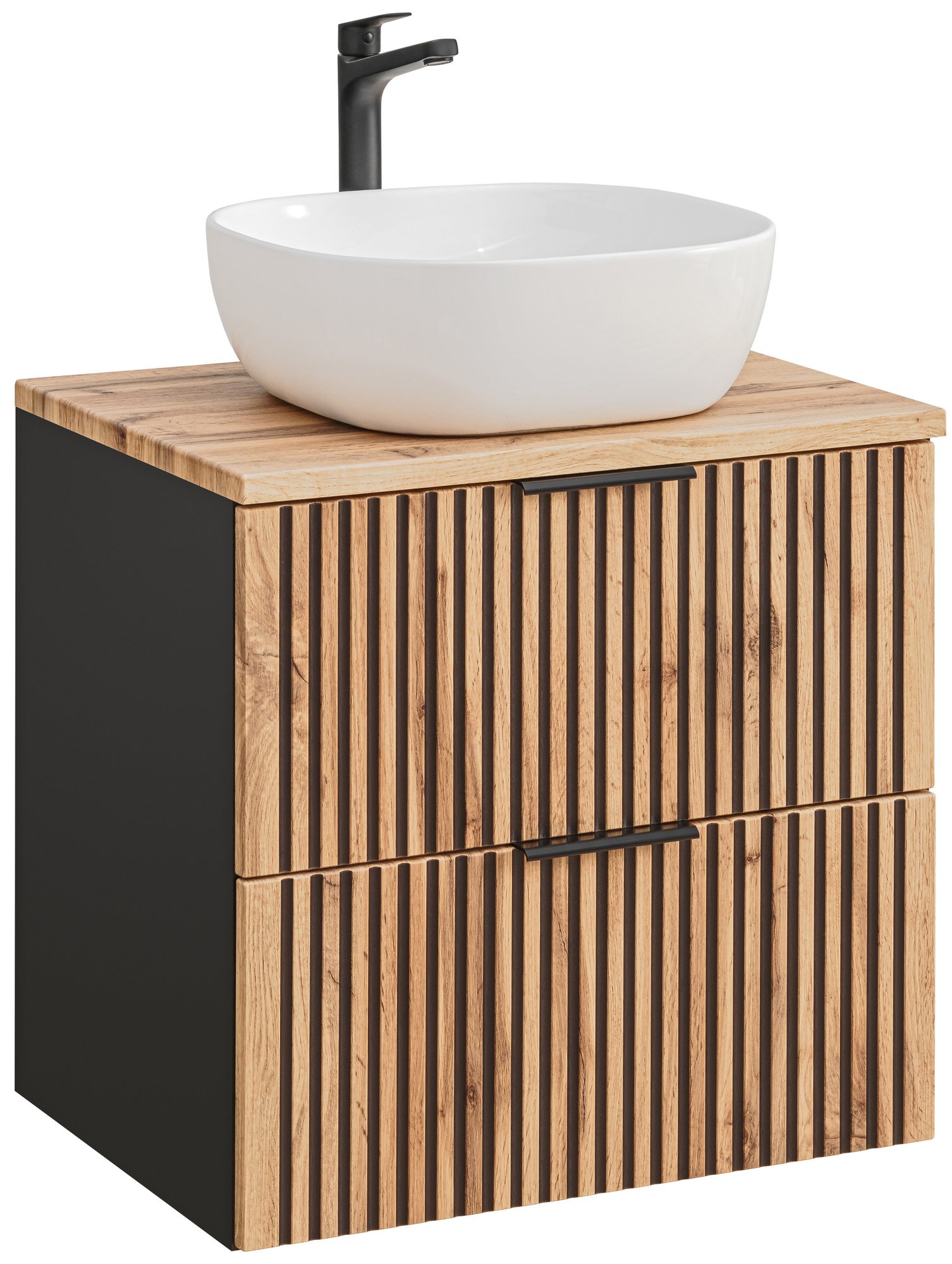 60 cm Xilo black Wotan cabinet with SMILE washbasin