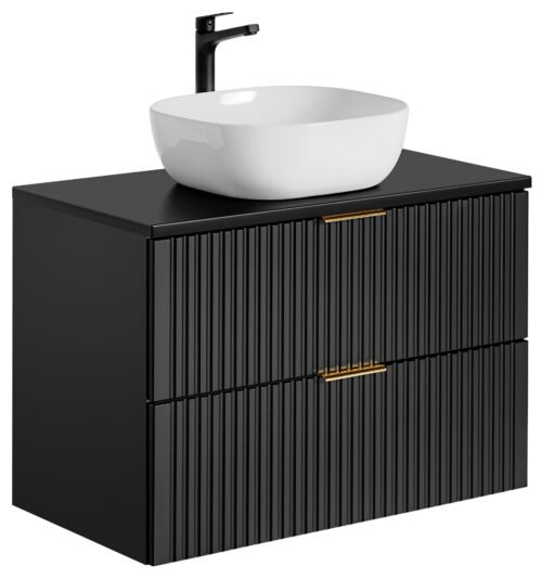 80 cm ADEL BLACK cabinet with countertop and SMILE washbasin