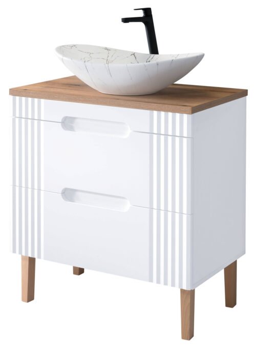 Cabinet 80 cm FIJI WHITE with washbasin LENA MW17