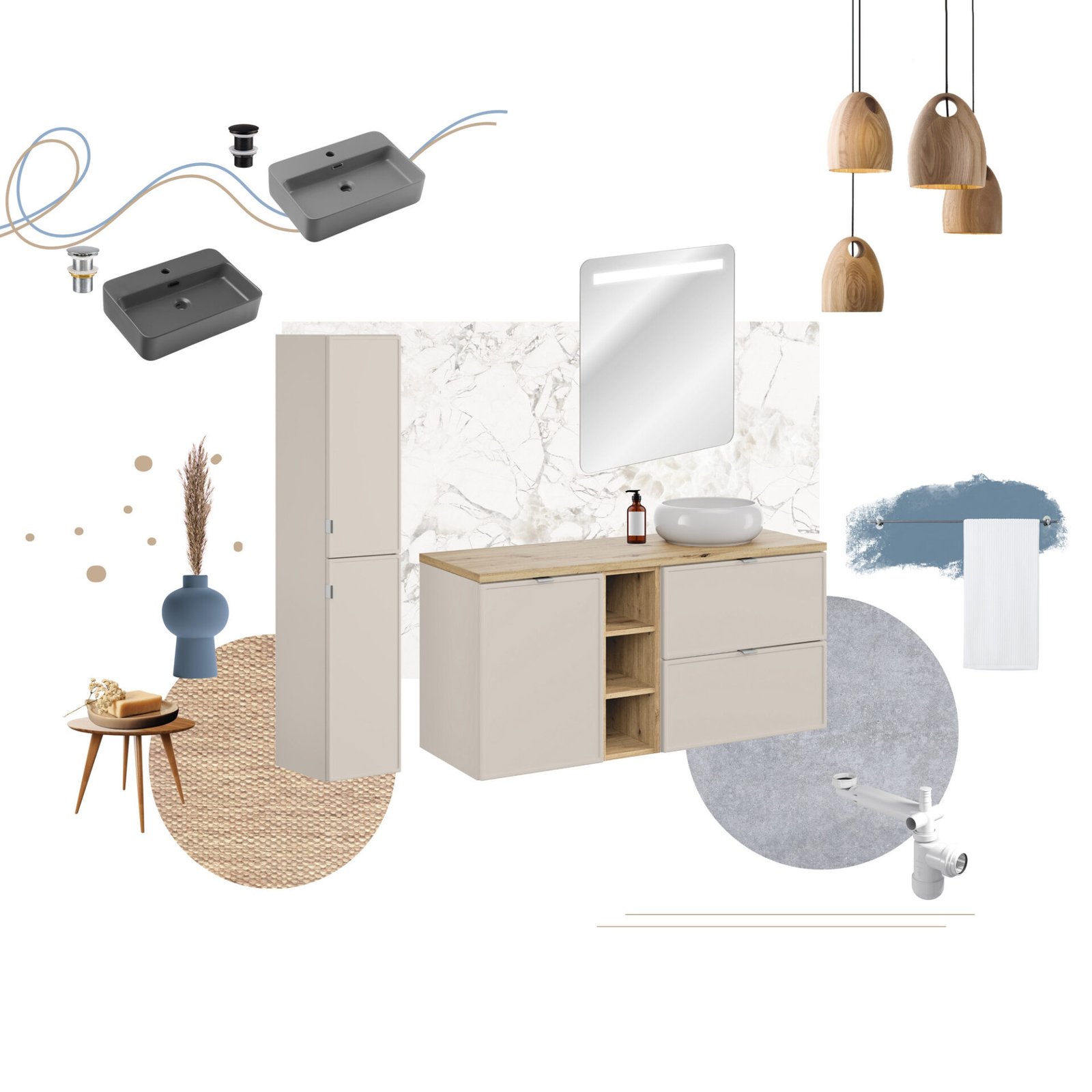Bella cashmere cabinet 120 cm with countertop and sink - Image 2