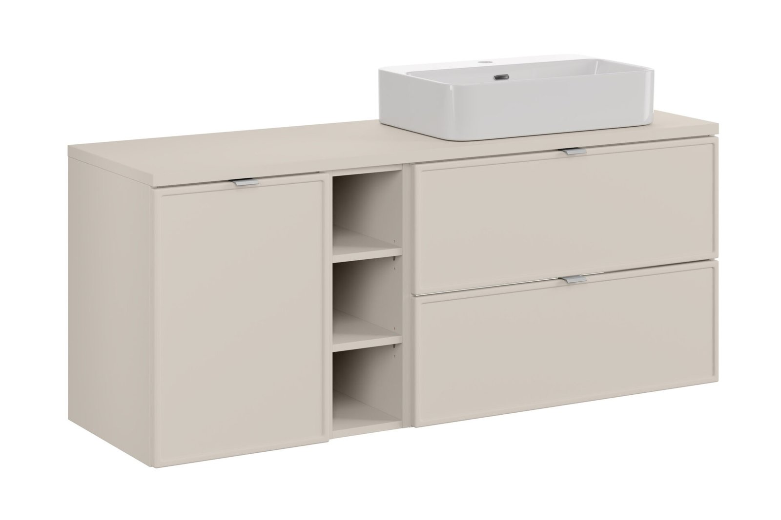 Bella Cashmere 140 cm cabinet with countertop and Trust washbasin