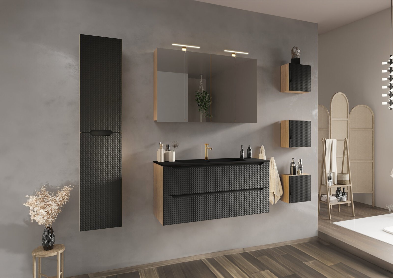 Wall cabinet 35x35 cm LUXOR BLACK - Image 4