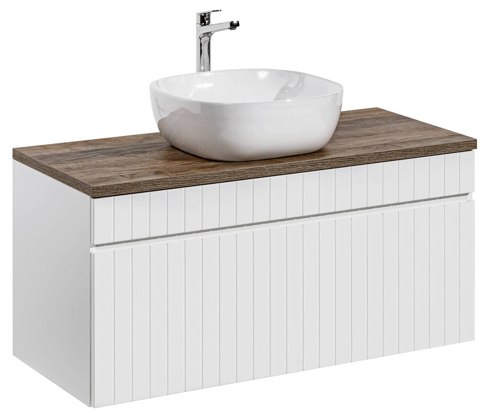 ICONIC WHITE 82-100-D-1S cabinet with washbasin "Smile" and countertop