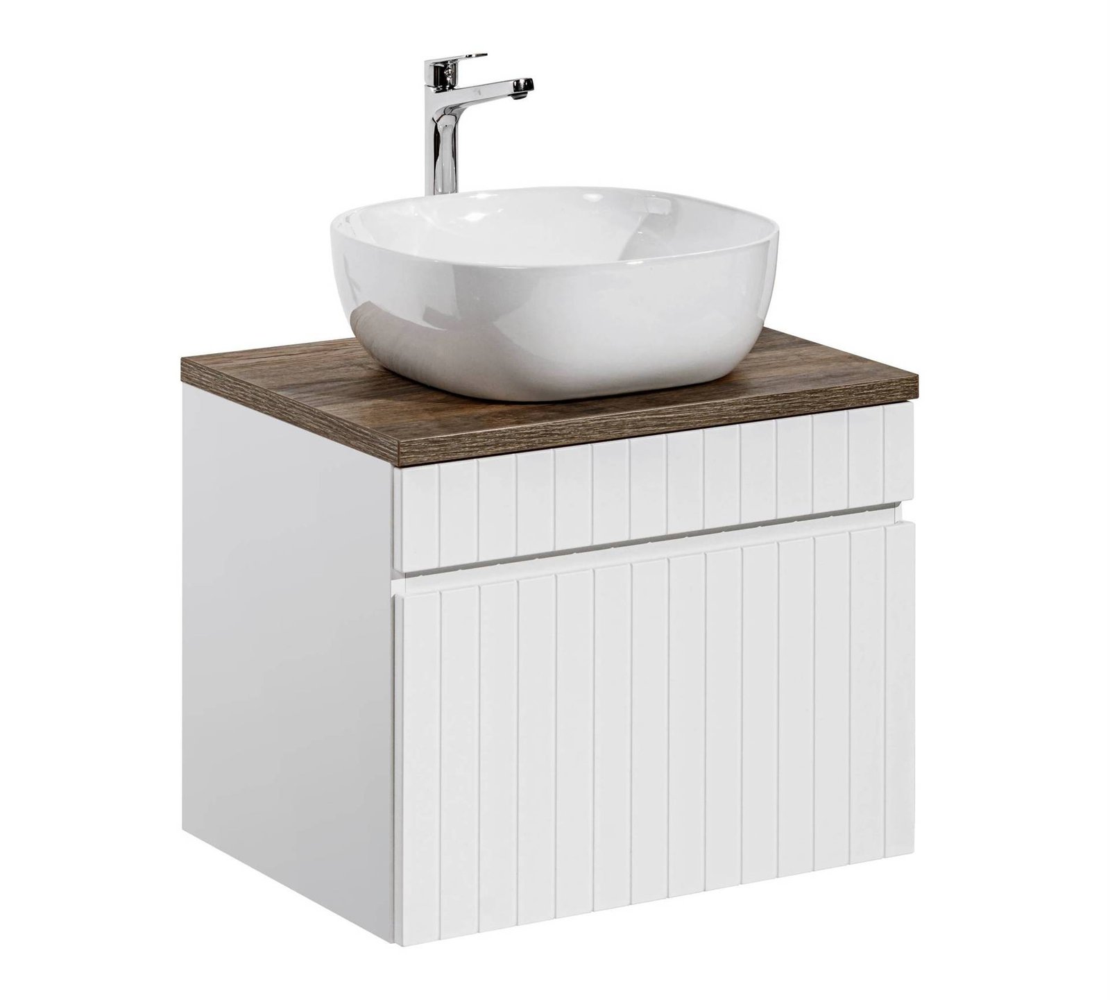 ICONIC WHITE 82-60-D-1S cabinet with washbasin "Smile" and countertop