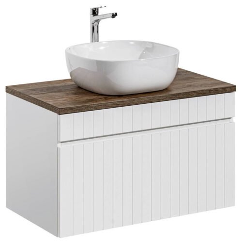 ICONIC WHITE 82-80-D-1S cabinet with washbasin “Smile” and countertop
