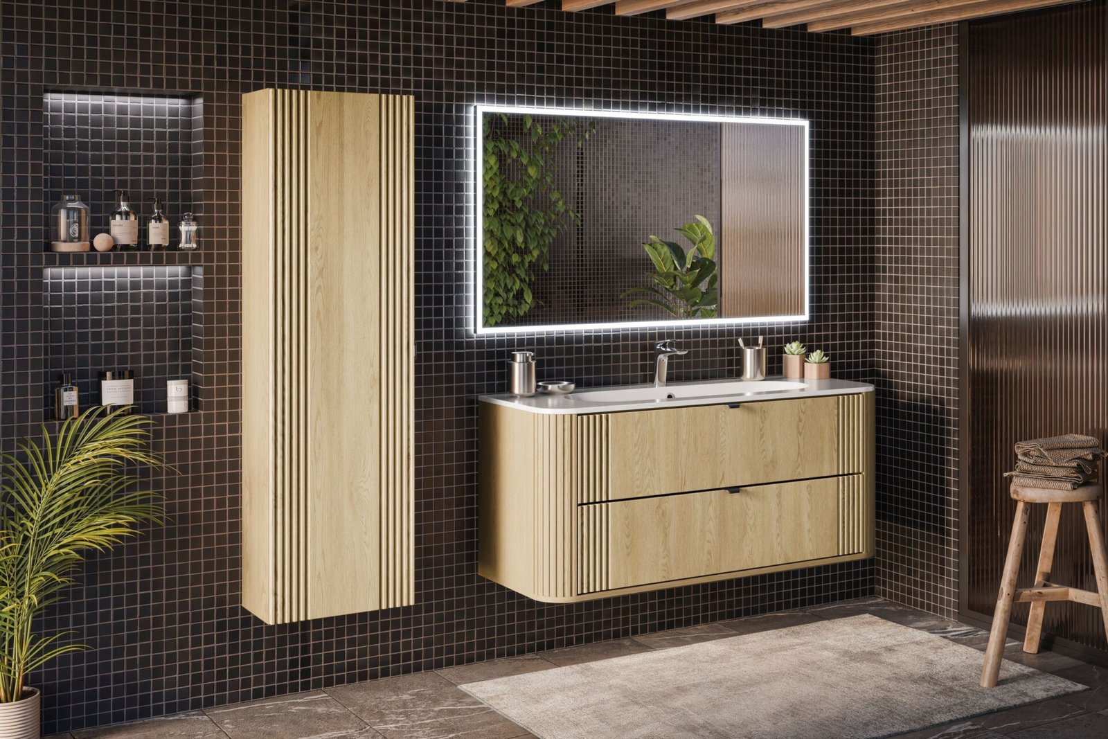 Washbasin cabinet 2S 120 cm Ovalia Cremona - Image 5