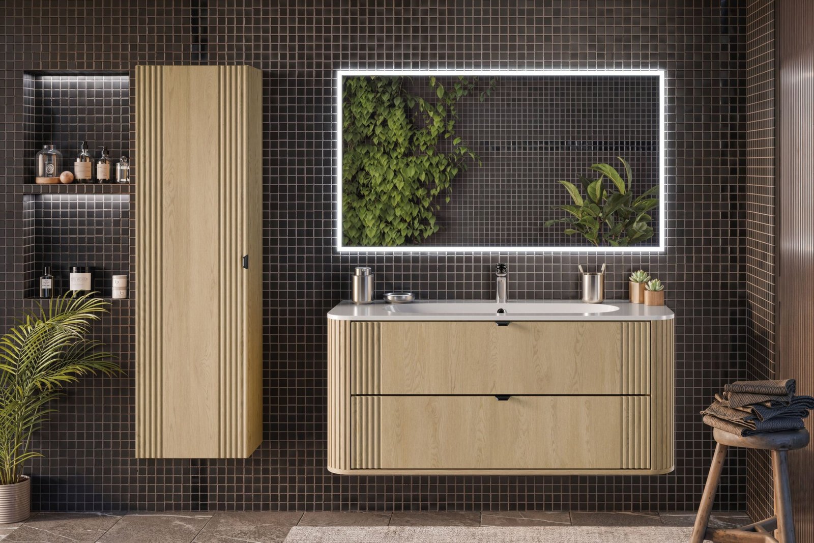 Washbasin cabinet 2S 120 cm Ovalia Cremona - Image 6
