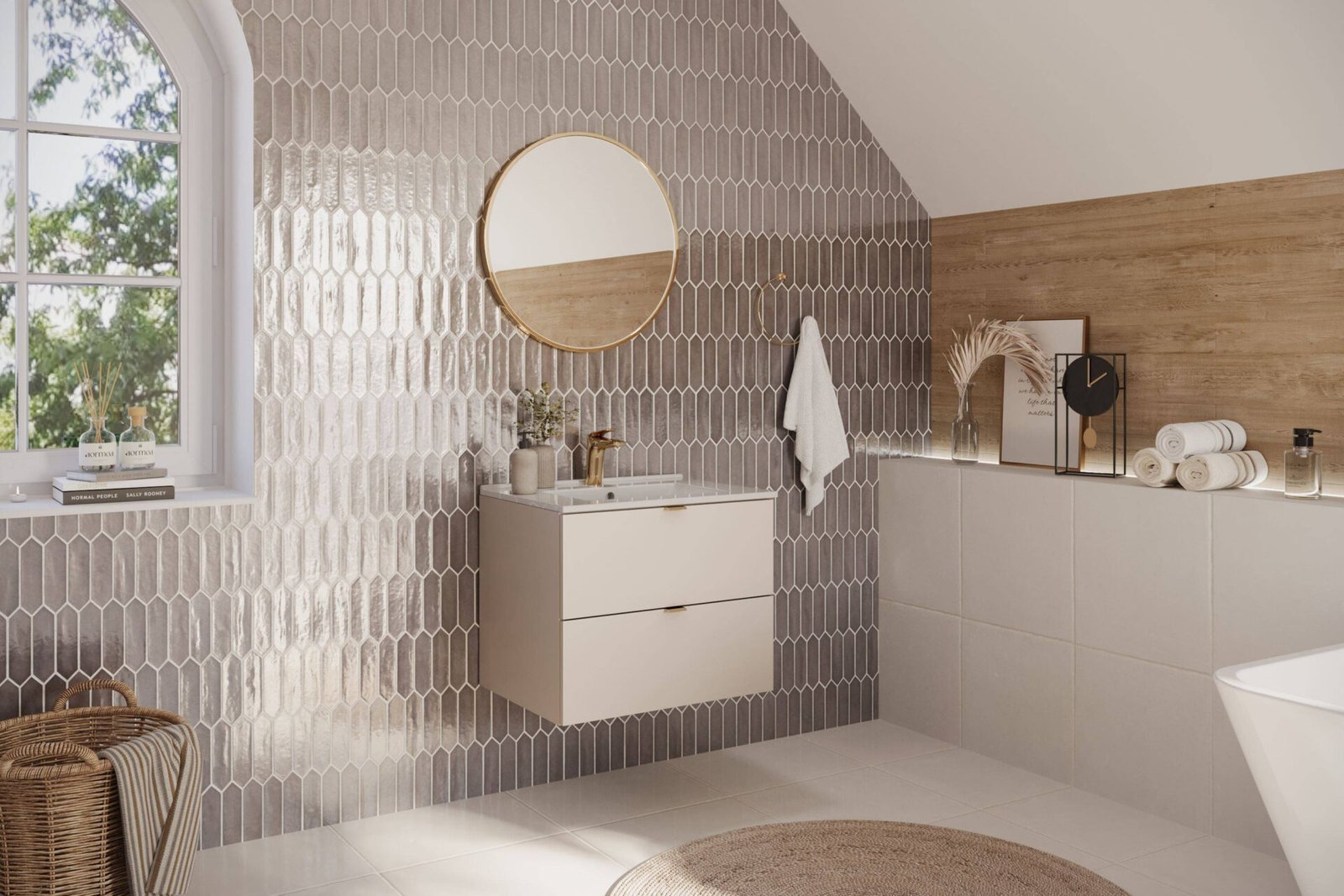2S Washbasin cabinet 80 cm Dalia Cashmere - Image 5