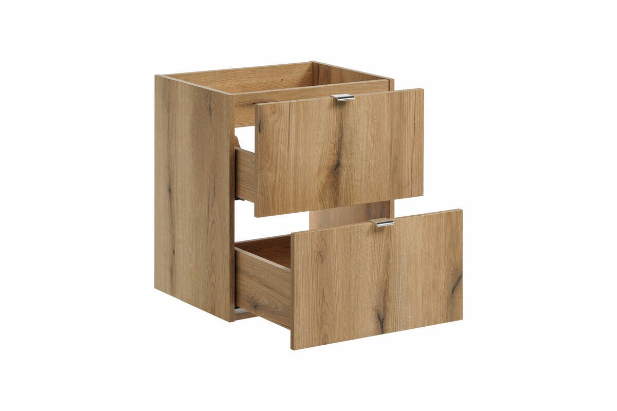 Washbasin cabinet furniture set, 50 cm, Nova Oak, Cost Evoke, white, glossy - Image 4