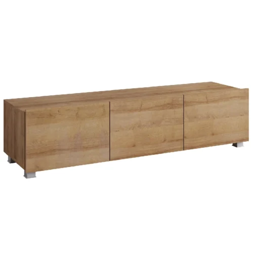 CALABRINI TV cabinet, 150 cm, golden oak color, with hanging option, minimalist design, simple shapes, suitable for any interior
