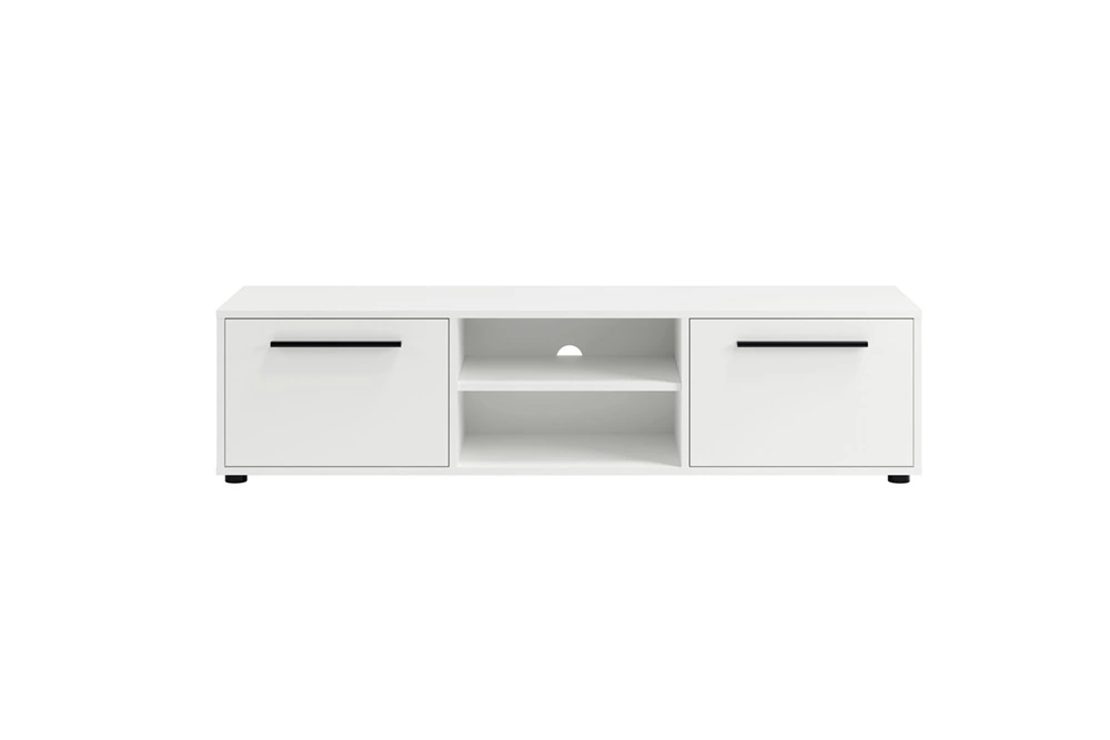 Maxione TV cabinet, 150 cm, white, simple construction, TV cabinet with shelf, minimalist and versatile design - Image 3