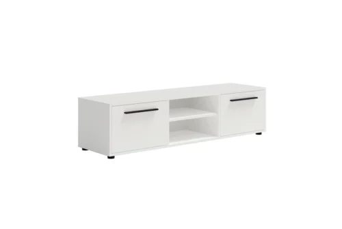 Maxione TV cabinet, 150 cm, white, simple construction, TV cabinet with shelf, minimalist and versatile design