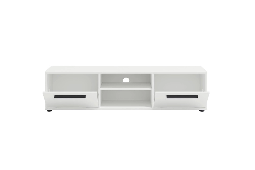 Maxione TV cabinet, 150 cm, white, simple construction, TV cabinet with shelf, minimalist and versatile design - Image 4