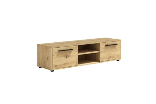 Maxione TV cabinet, 150 cm, artistic oak, simple construction, minimalist and versatile design TV cabinet with shelf