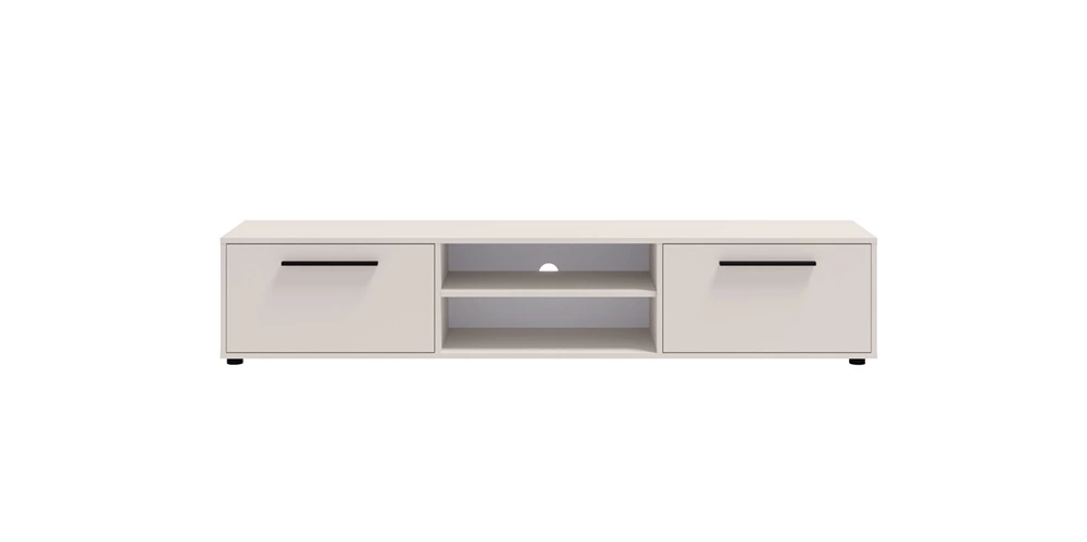 Maxione TV cabinet, 190 cm, beige, spacious TV cabinet in classic style, simple design, universal colors - Image 3