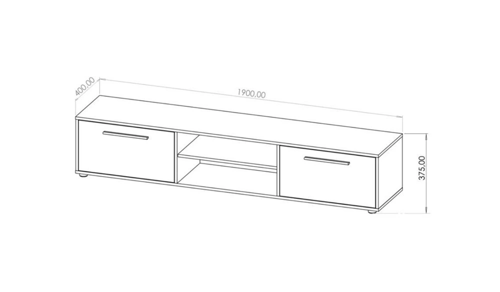 Maxione TV cabinet, 190 cm, beige, spacious TV cabinet in classic style, simple design, universal colors - Image 2