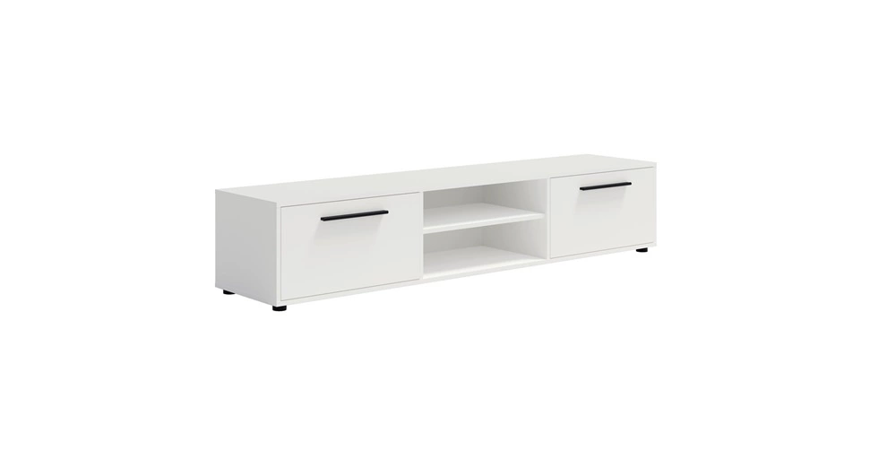 Maxione TV cabinet, 190 cm, white, spacious, classic style, simple design, universal colors