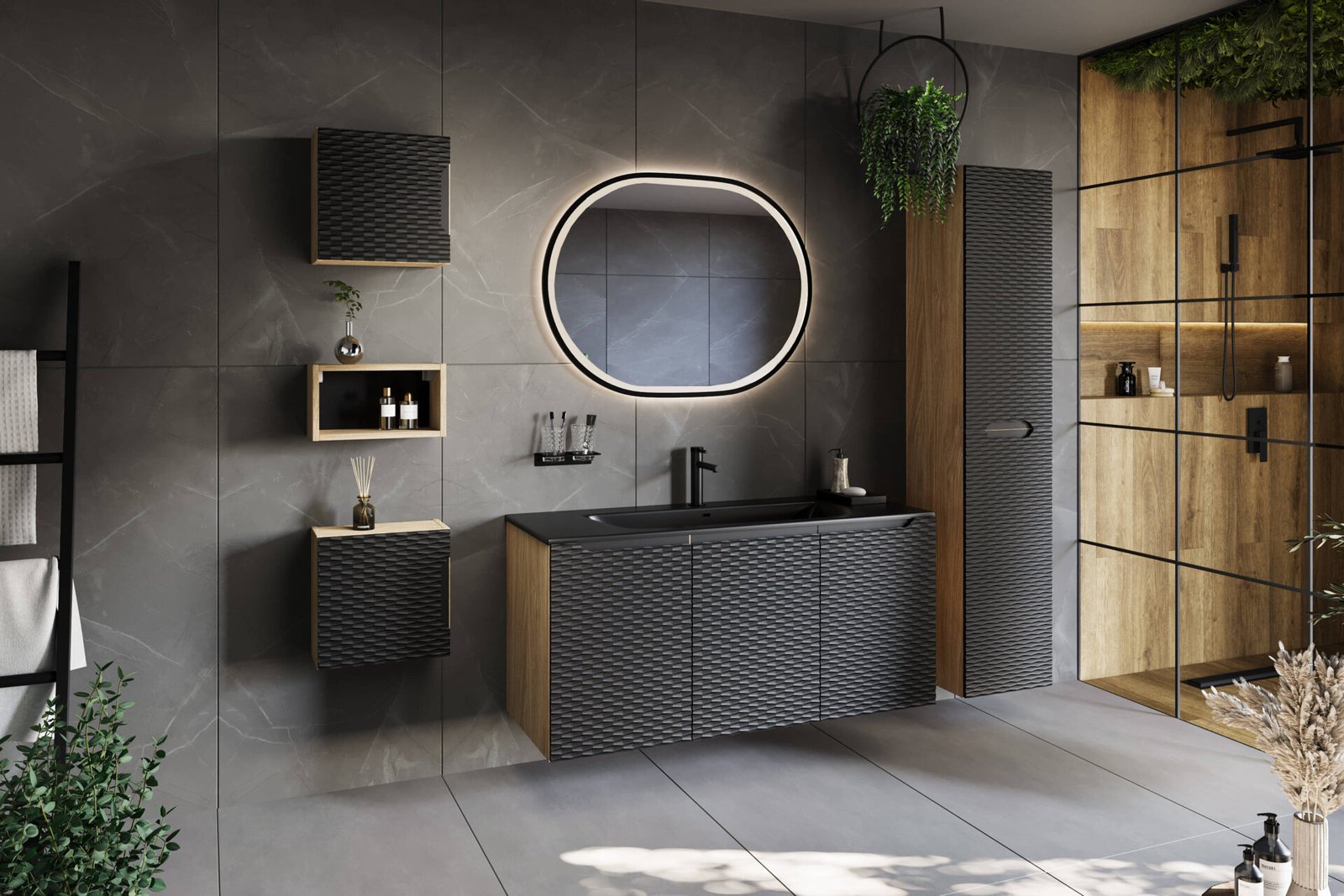 Wall cabinet 35 cm OCEAN BLACK - Image 4