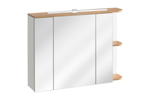 Bathroom cabinet with mirror, 90 cm, Platinum