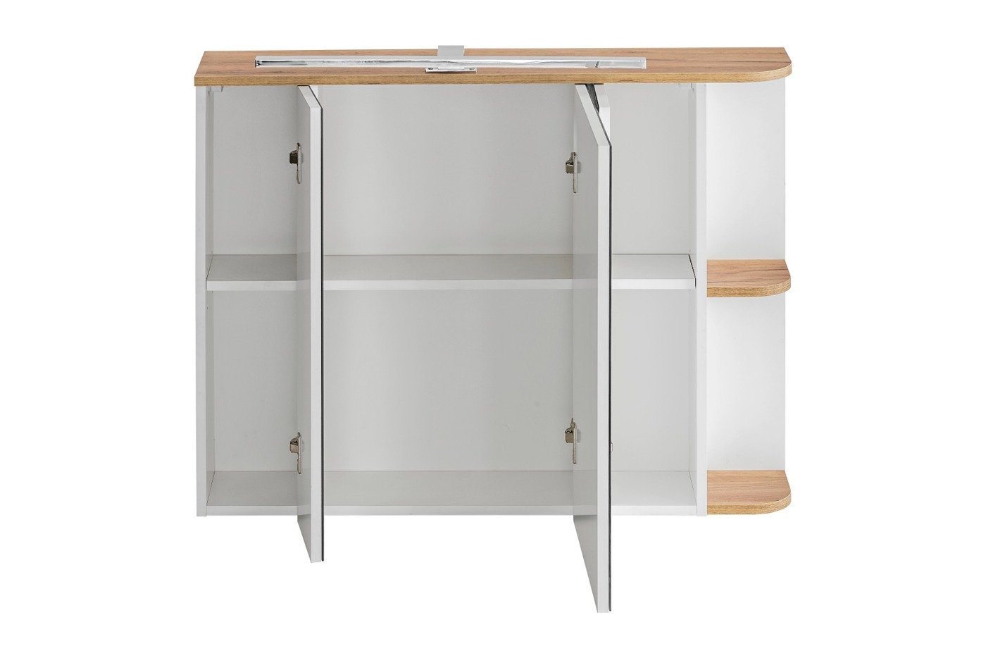 Bathroom cabinet with mirror, 90 cm, Platinum - Image 2