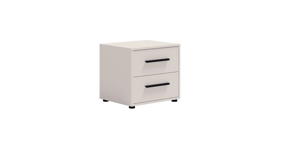 Maxione beige bedside table, elegant cabinet with drawers for the bedroom, functional furniture with a timeless design - Image 3