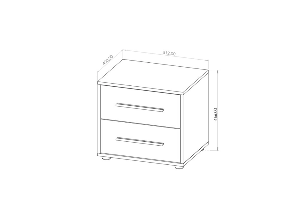 Maxione beige bedside table, elegant cabinet with drawers for the bedroom, functional furniture with a timeless design - Image 2