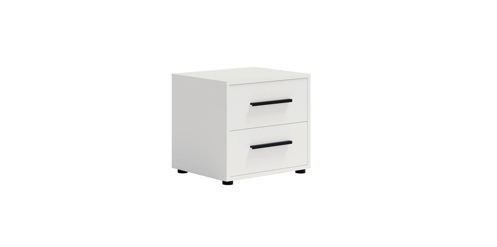 "Maxione" white bedside table with drawers - a functional piece of furniture with a timeless design