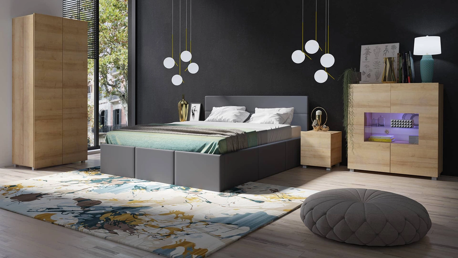 Apulian golden oak bedside table with drawers, with hanging option, minimalist design, simple shape, perfect table for the bedroom - Image 5