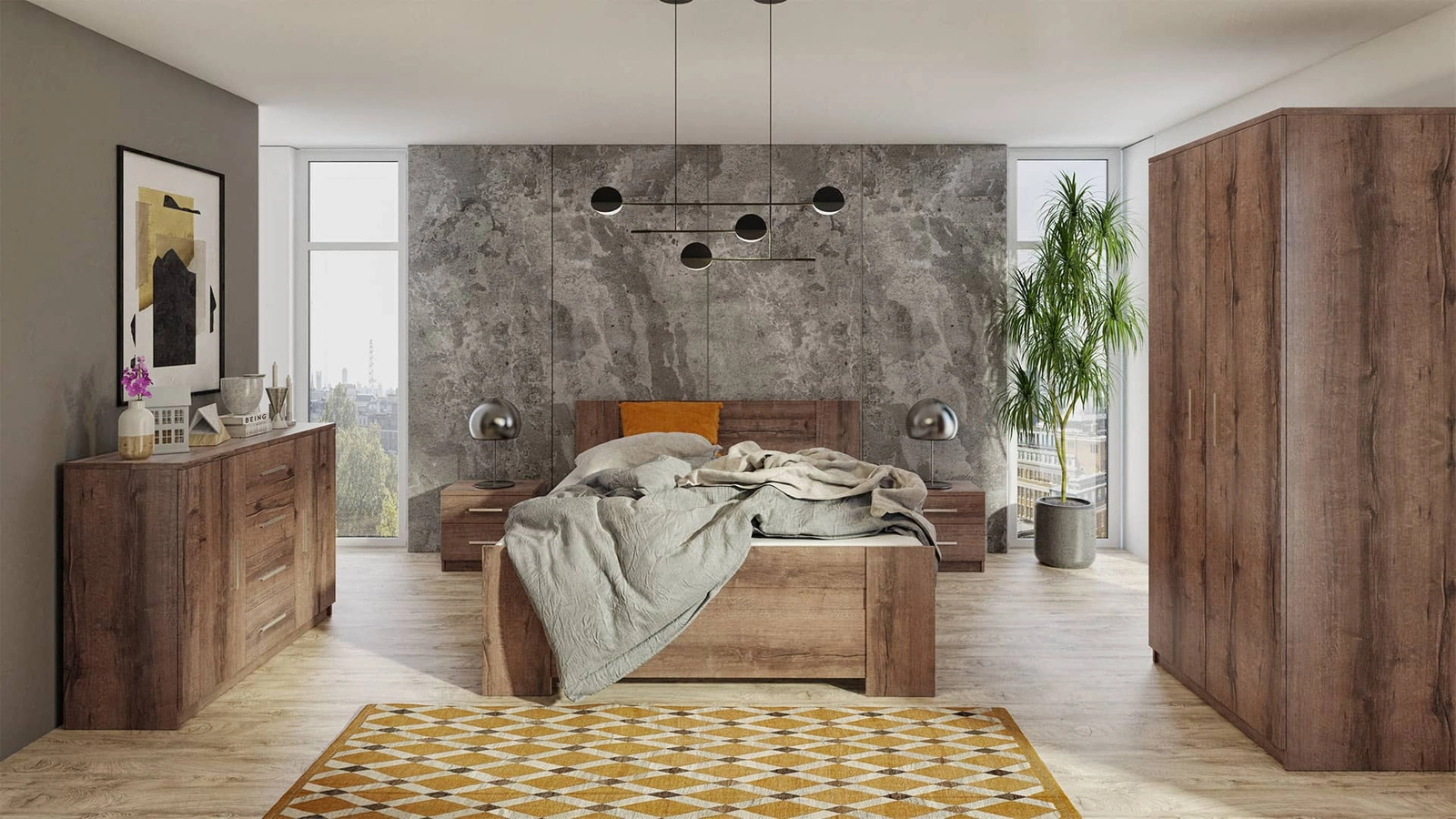 Rico Oak Monastery Nightstand with Drawers - a functional, timeless design piece of furniture, the perfect table for the bedroom - Image 3