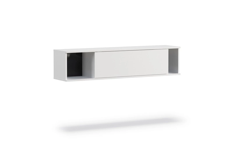 Tutti 135 cm white wall cabinet, minimalist design, stylish, simple furniture shape with a handleless front