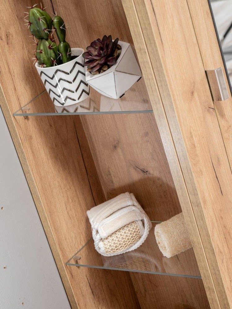 Capri oak wall mirror cabinet 843 - Image 6