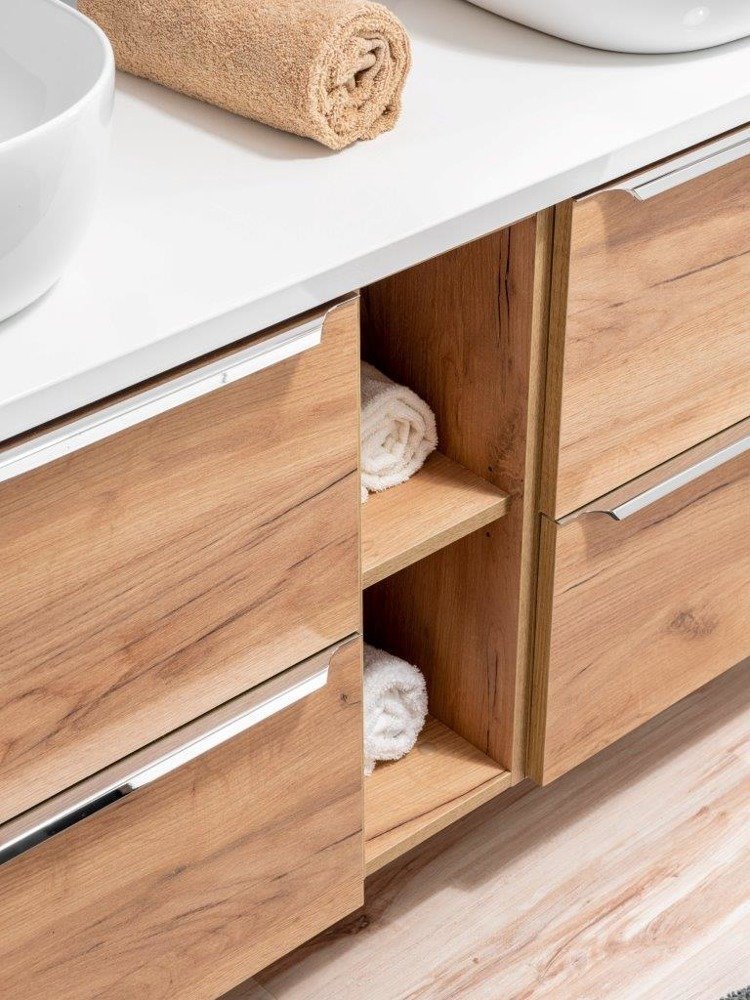 Capri oak wall mirror cabinet 843 - Image 4
