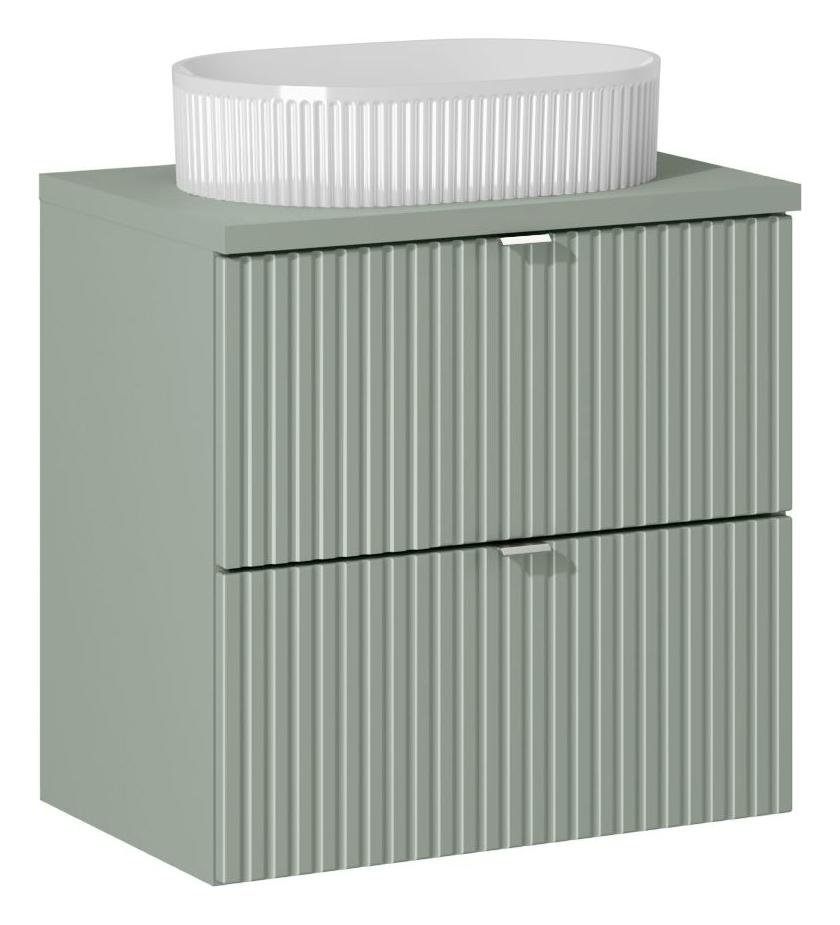 Beyond 50 cm Line Reed Green Countertop and Vanity Cabinet with Drawers