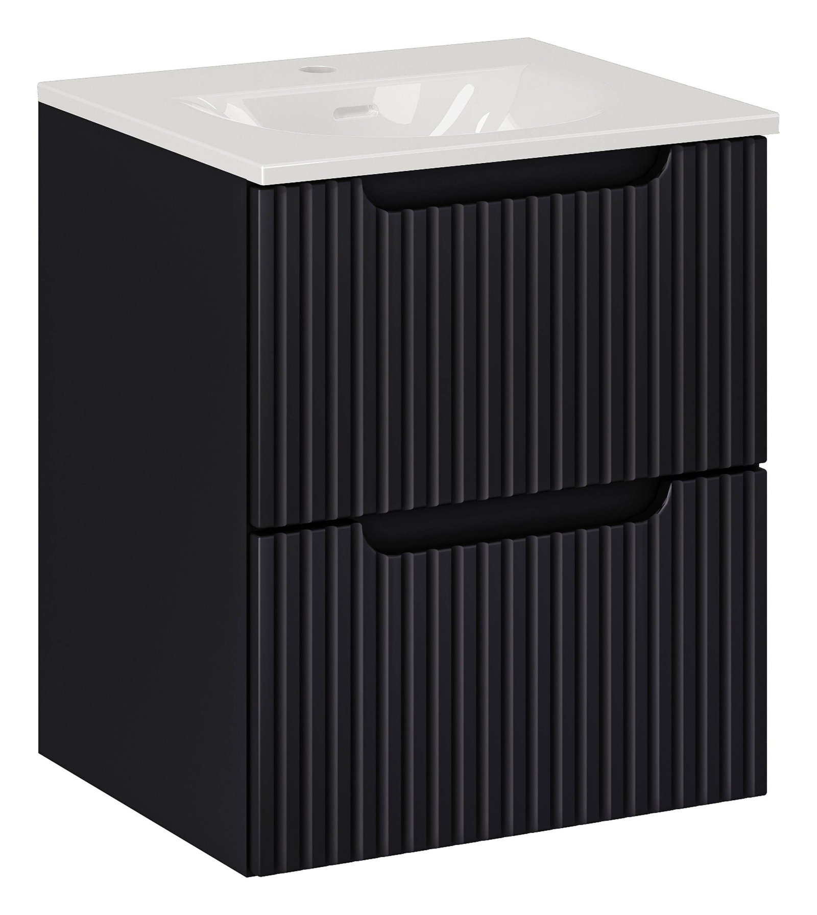 50 cm Nova Black washbasin cabinet with drawers
