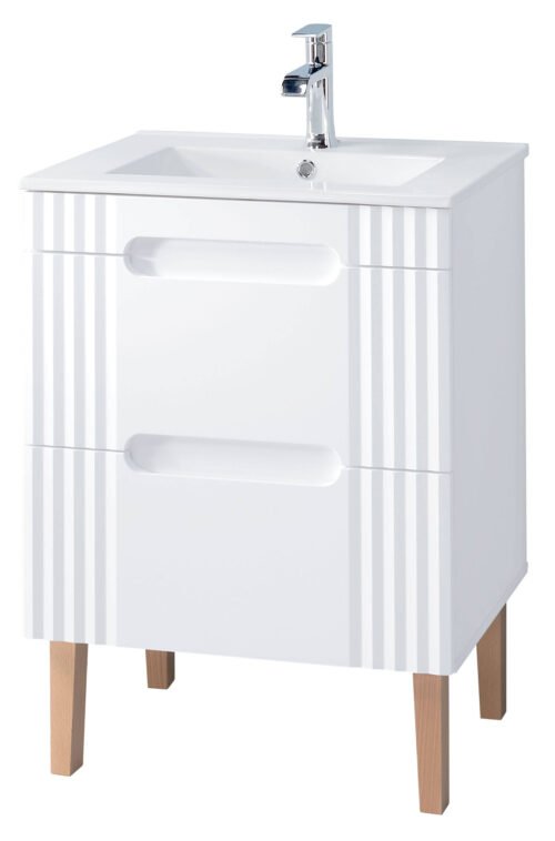 Cabinet with washbasin 60 cm FIJI WHITE