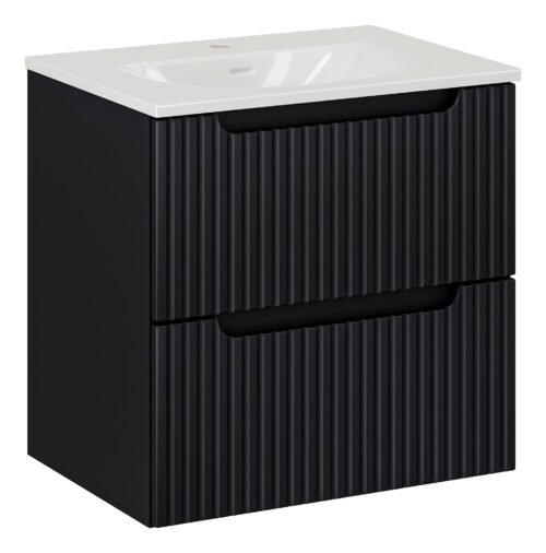 60 cm Nova Black washbasin cabinet with drawers