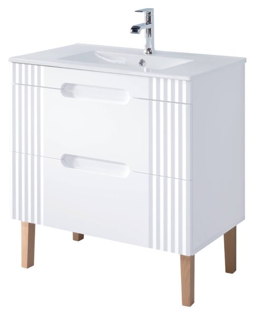 Cabinet with washbasin 80 cm FIJI WHITE