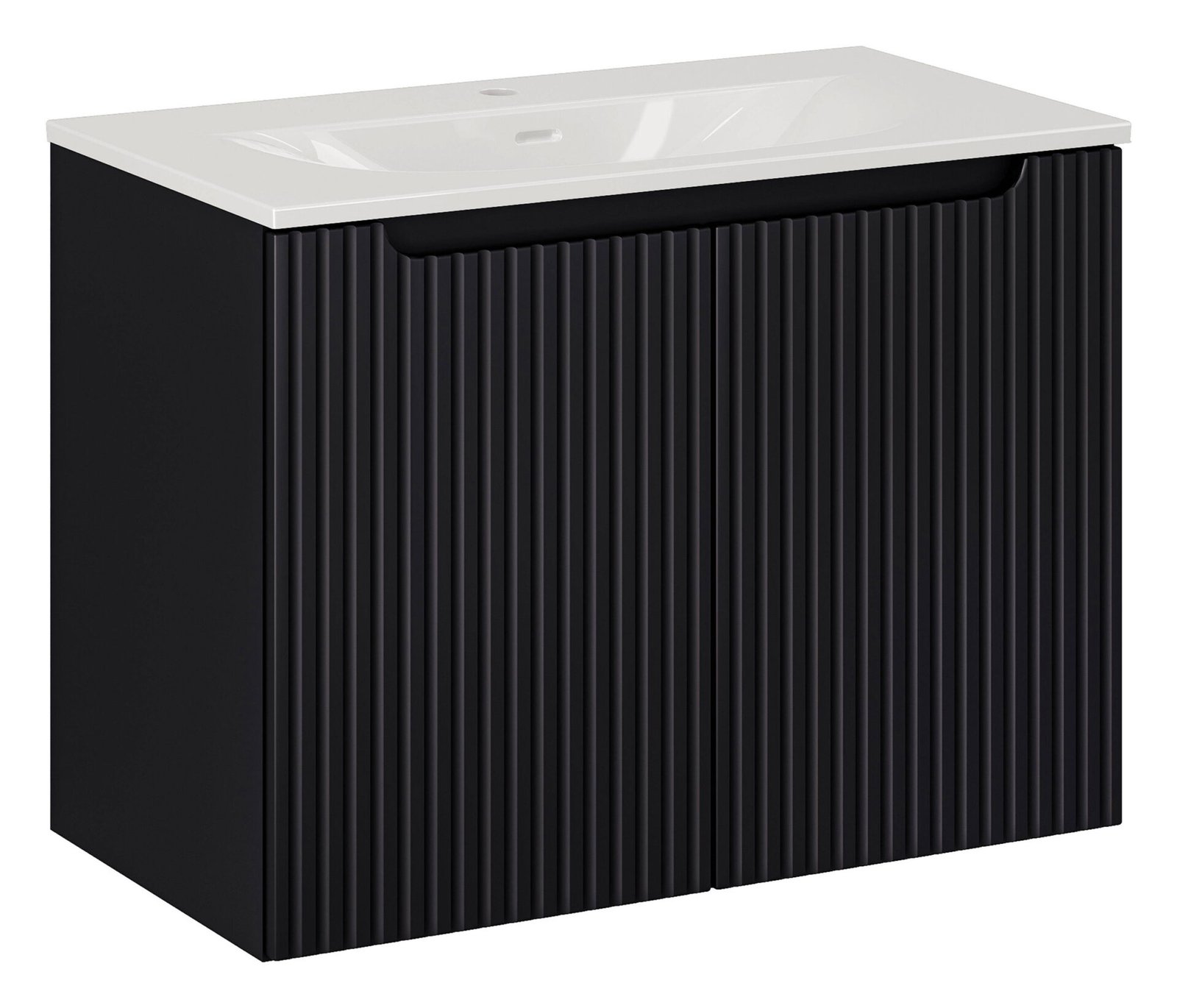 80 cm Nova Black washbasin cabinet with doors