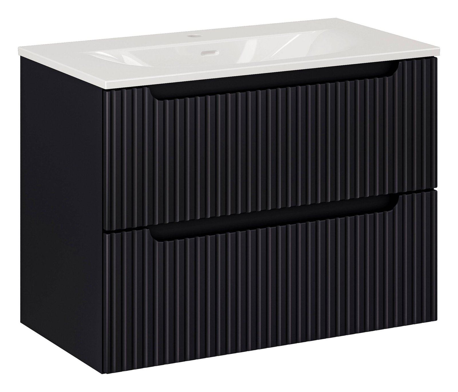80 cm Nova Black washbasin cabinet with drawers