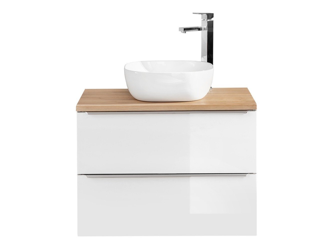 Cabinet with sink and countertop 60 cm Capri white 820 with oak countertop - Image 2