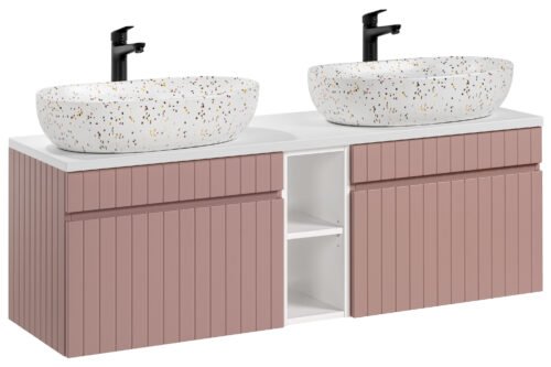 ICONIC ROSE 140 cm cabinets with LILI MW21 washbasins