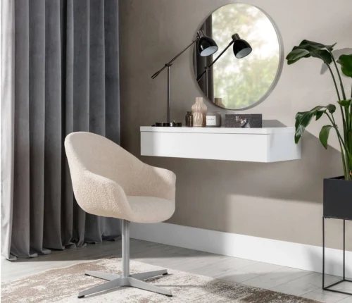 “Navene” dressing table, 100 cm, white glossy, functional and versatile accessory that will make it easier to organize cosmetics and small items, stylish dressing table with mirror