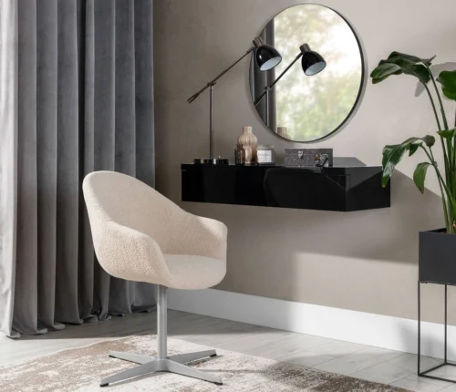 “Navene” dressing table, 100 cm, black glossy, functional and versatile accessory that will make it easier to organize cosmetics and small items, stylish dressing table with mirror