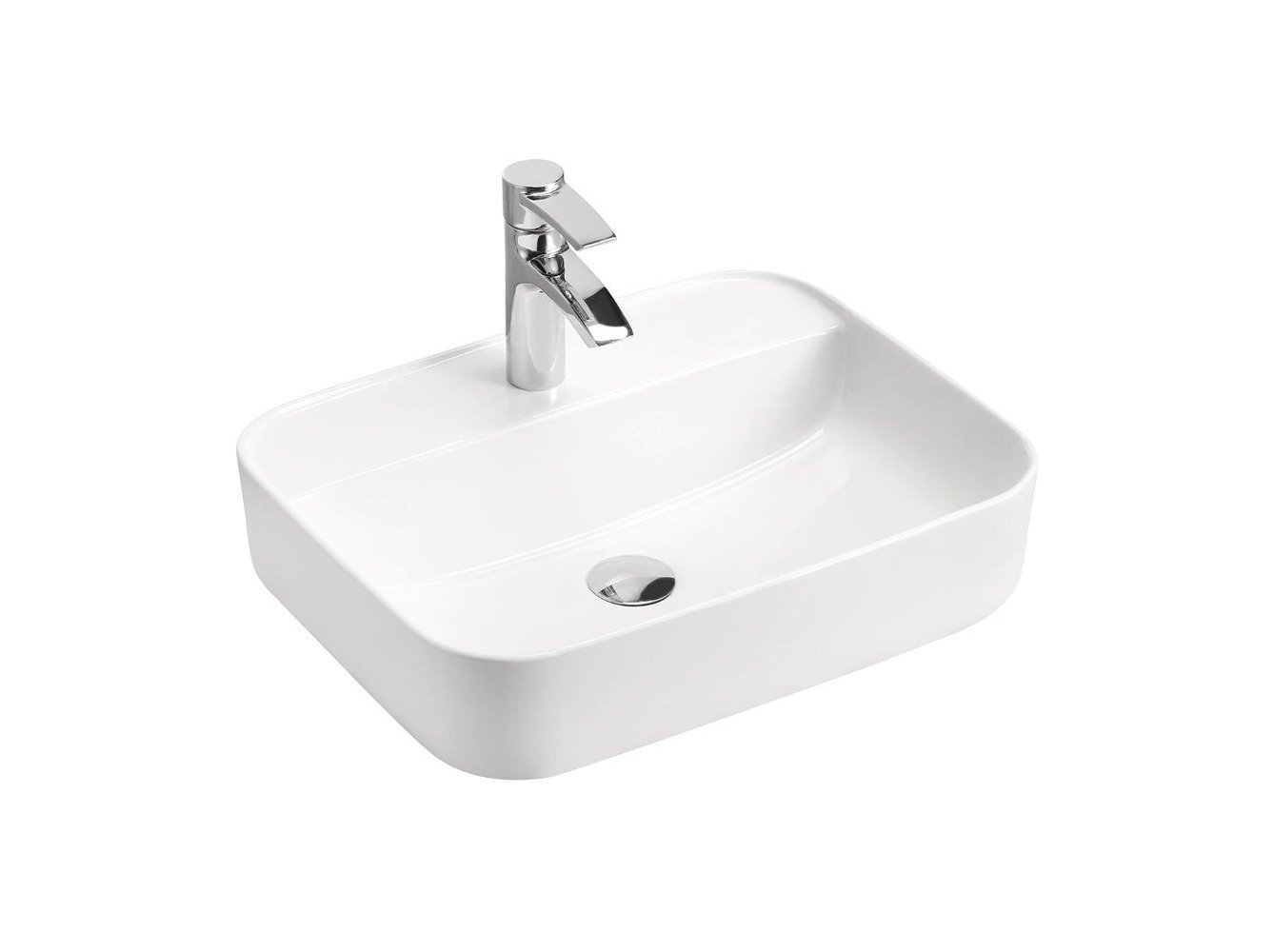 Ceramic countertop washbasin UM-6289 MAGIC 50, glossy white