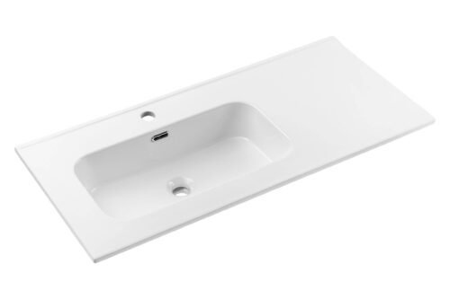 Ceramic furniture washbasin 100 cm left GO 2 100CM L DP E-8095-100L glossy white