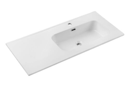 Ceramic furniture washbasin 100 cm, right, GO 2, 100CM, R, DP E-8095-100R, glossy white