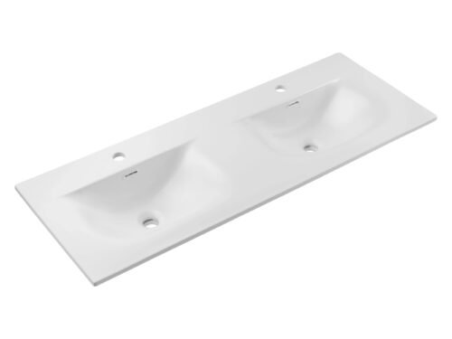 Ceramic washbasin for furniture, 120 cm, double bowl, SKY 1, 120D matt white, E-8099-120D matt white